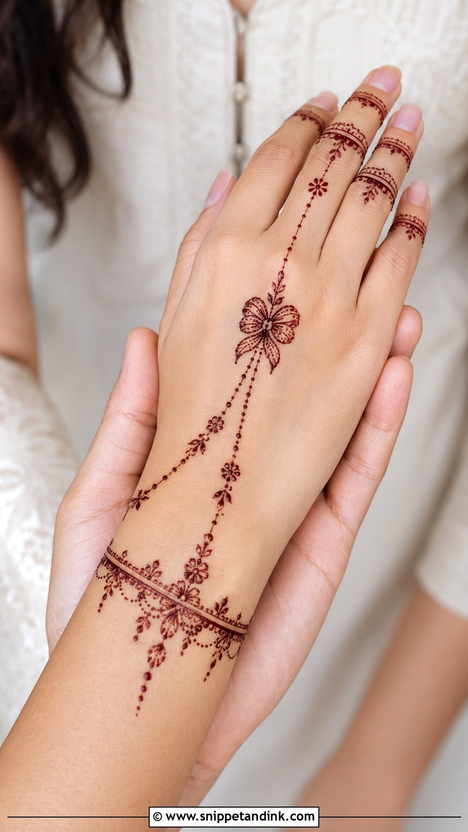 Bow Engagement Mehndi Design - Snippet and Ink - 30 Bow Mehndi Designs