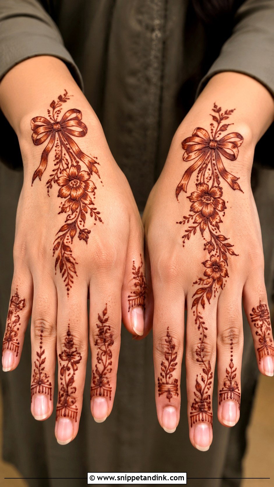 Bow Floral Mehndi Design - Snippet and Ink - 30 Bow Mehndi Designs