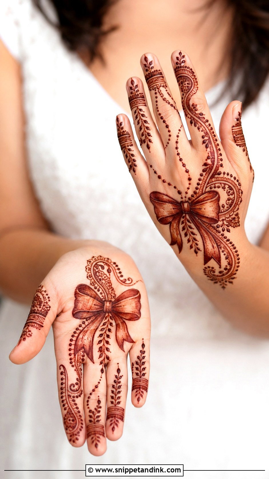Bow Heart Mehndi Design - Snippet and Ink - 30 Bow Mehndi Designs