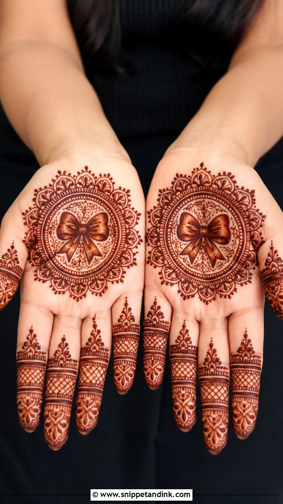 Bow Mandala Mehndi Design - Snippet and Ink - 30 Bow Mehndi Designs