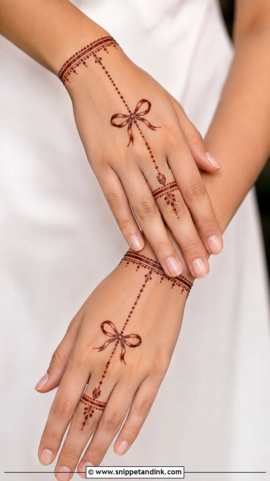 Bow Minimal Mehndi Design - Snippet and Ink - 30 Bow Mehndi Designs