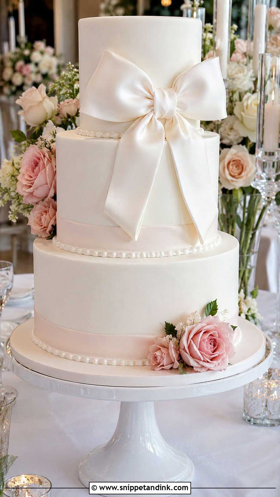 Bow Tiered Wedding Cake - Snippet and Ink - 30 Tiered Wedding Cakes