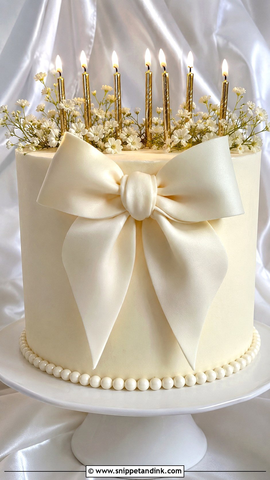 Bow Wedding Birthday Cake - Snippet and Ink - 20 Wedding Birthday Cake Ideas
