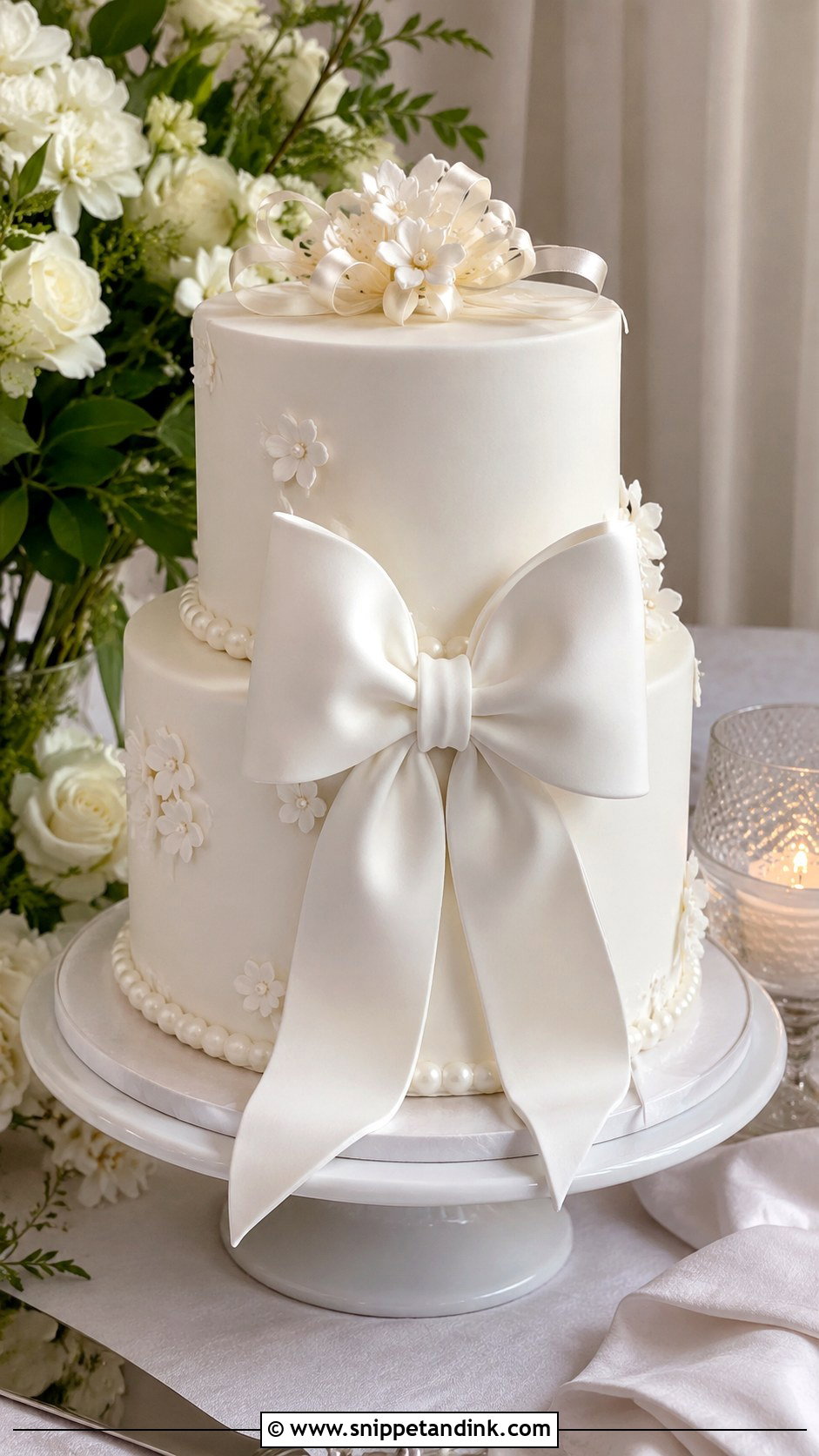 Bow Wedding Cake - Snippet and Ink - 20 Gorgeous Wedding Cake Ideas