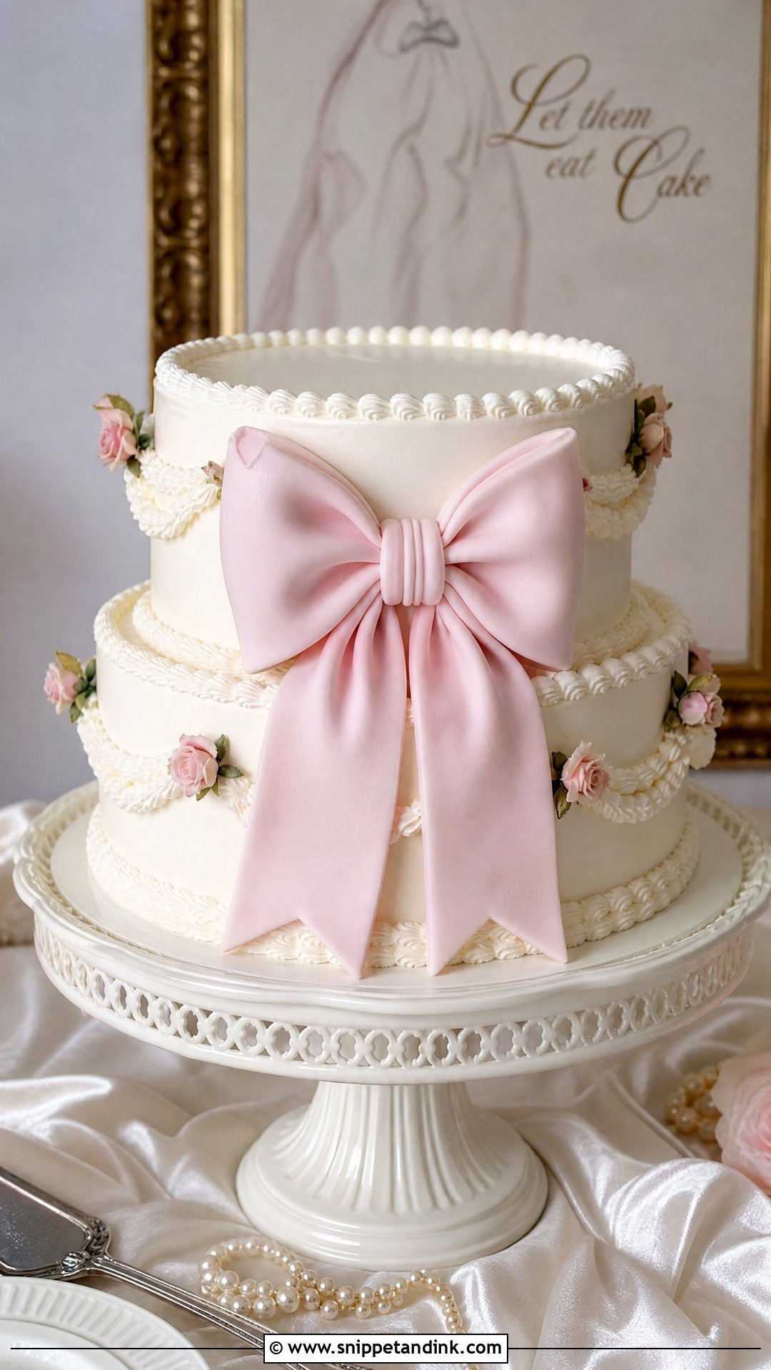 Bow Wedding Cake - Snippet and Ink - 20 Let Them Eat Cake Aesthetic Ideas for Wedding