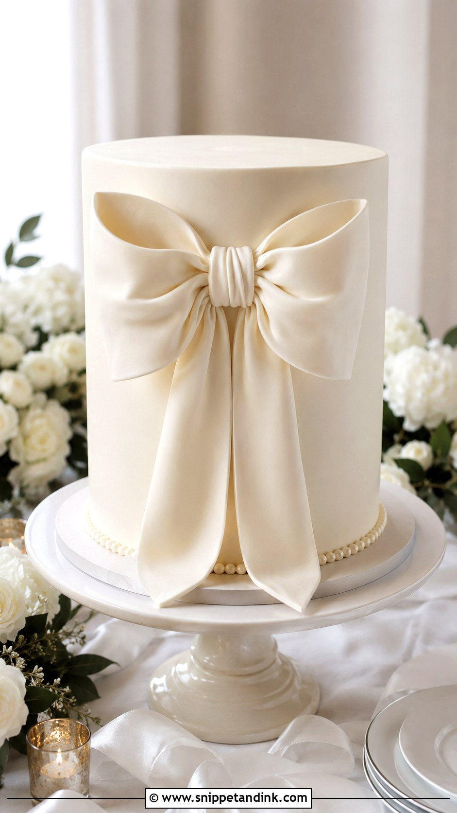 Bow Wedding Cake - Snippet and Ink - 20 Sophisticated Wedding Cake Ideas