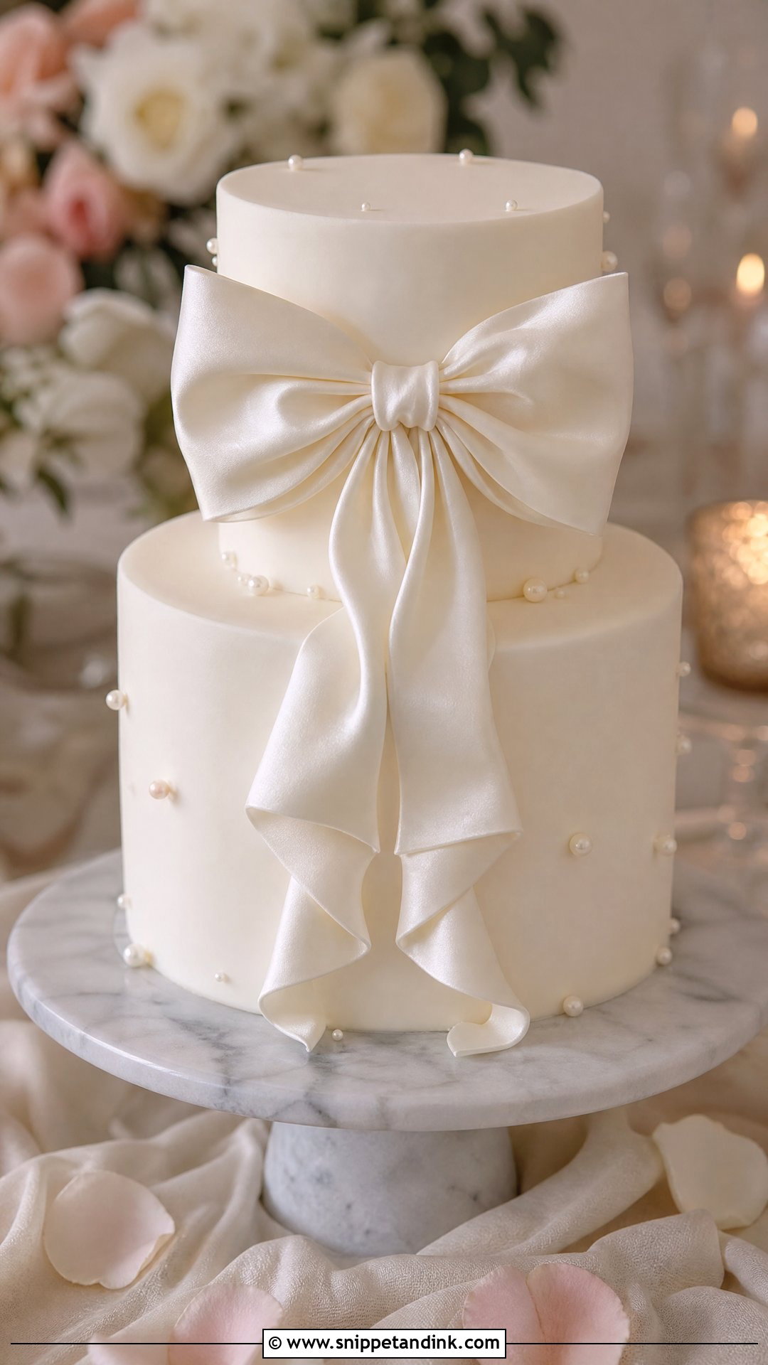 Bow Wedding Cake - Snippet and Ink - 20 Wedding Cake Aesthetic