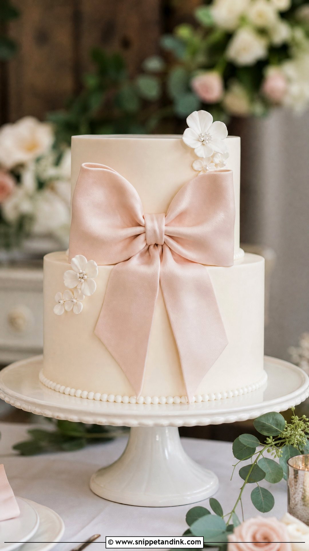 Bow Wedding Cake - Snippet and Ink - 25 Classy Wedding Cakes