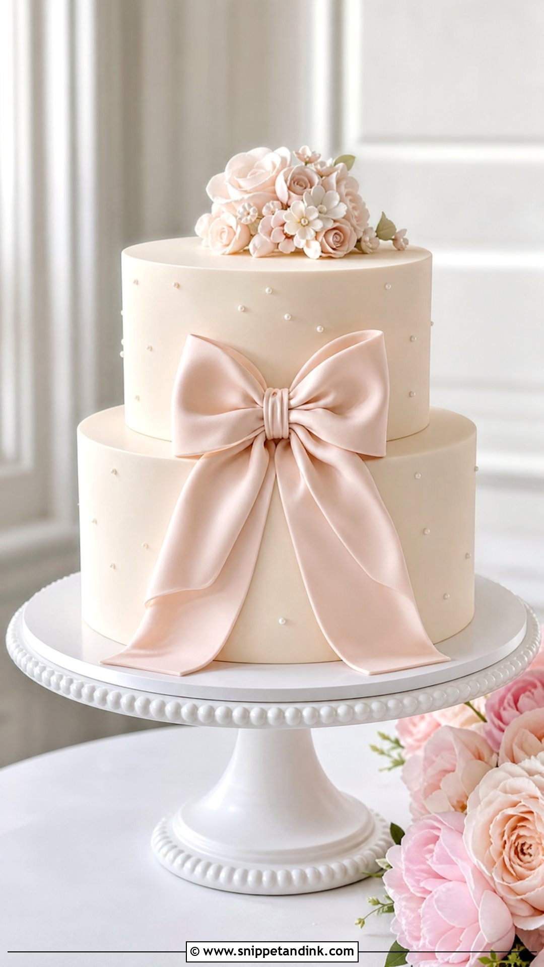 Bow Wedding Cake - Snippet and Ink - 25 Elegant Unique Classy Wedding Cakes