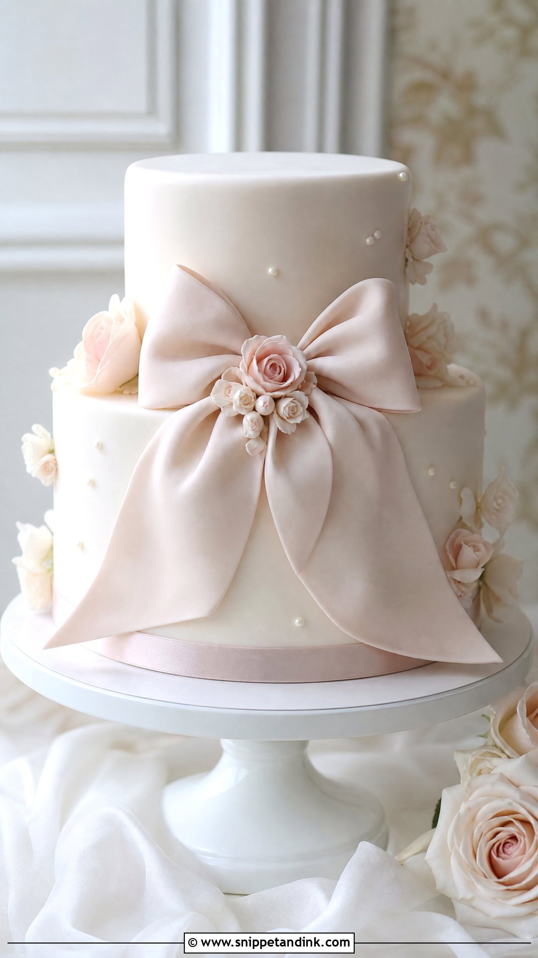 Bow Wedding Cake - Snippet and Ink - 25 Latest Cake Design Ideas for Wedding