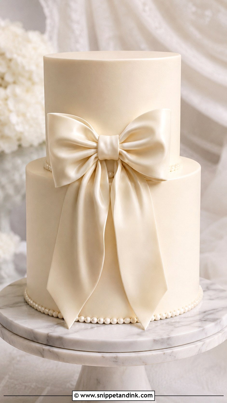 Bow Wedding Cake - Snippet and Ink - 25 Wedding Cakes No Flowers