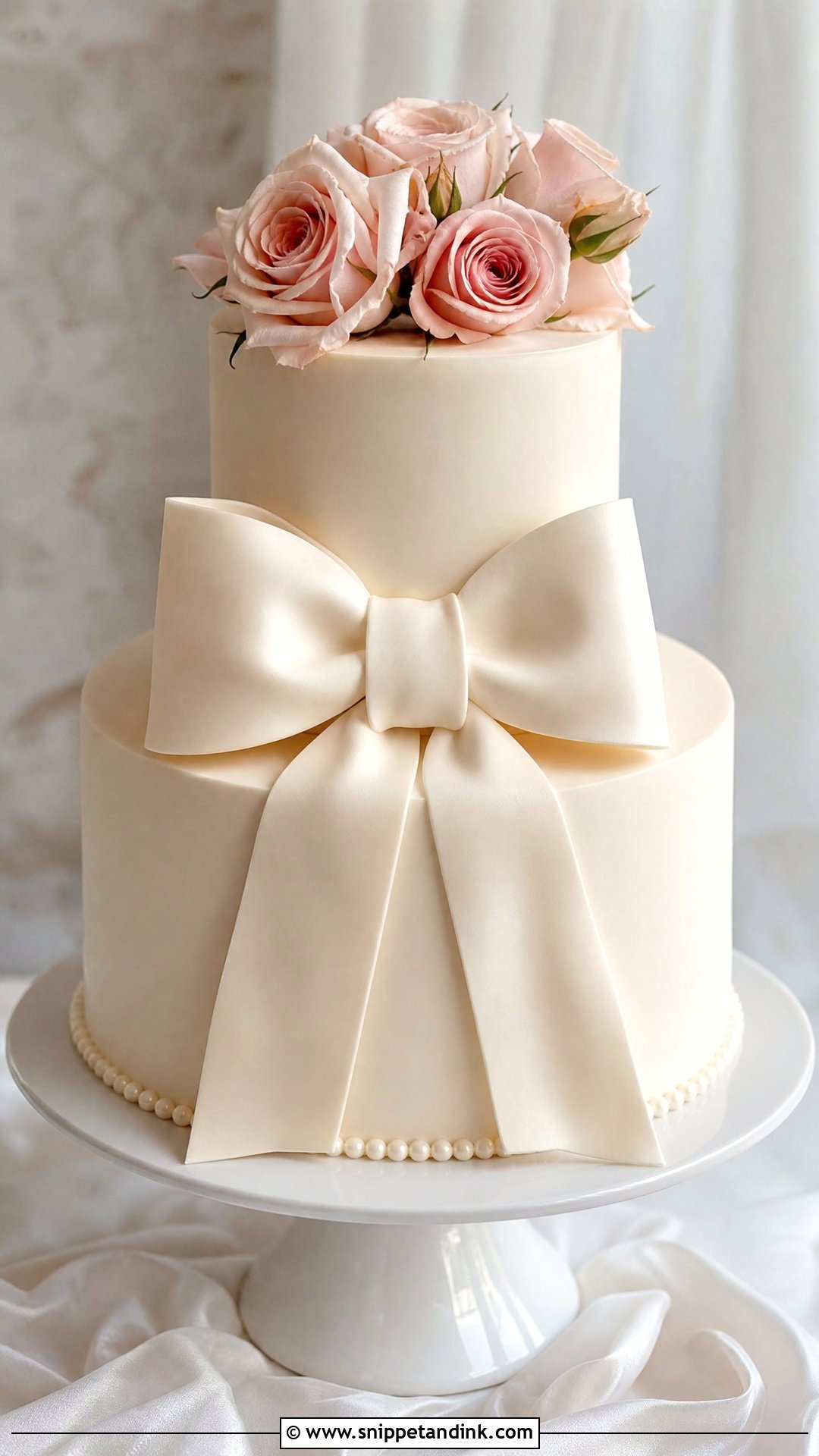 Bow Wedding Cake - Snippet and Ink - 30 Aesthetic Cake Inspo Ideas for Wedding