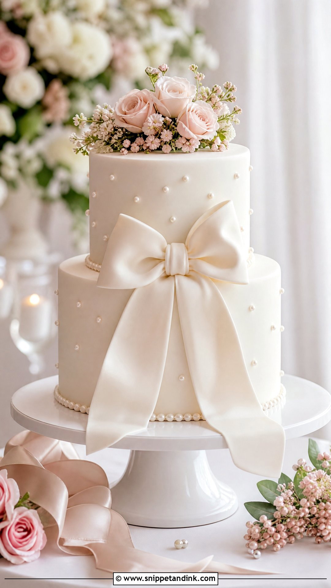 Bow Wedding Cake - Snippet and Ink - 30 Pretty Cake Ideas for Wedding