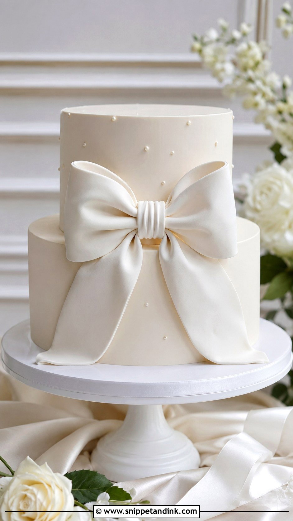 Bow Wedding Cake - Snippet and Ink - 20 Elegant Modern Wedding Cake Ideas