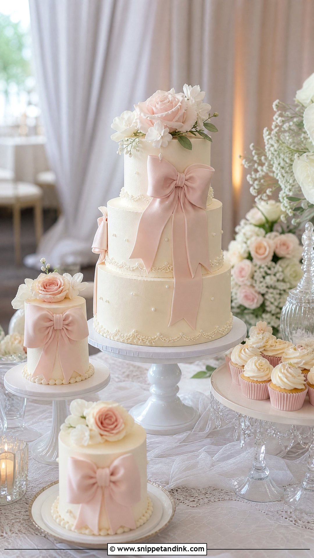 Bow Wedding Cake Table - Snippet and Ink - 35 Bow Cake Ideas for Wedding