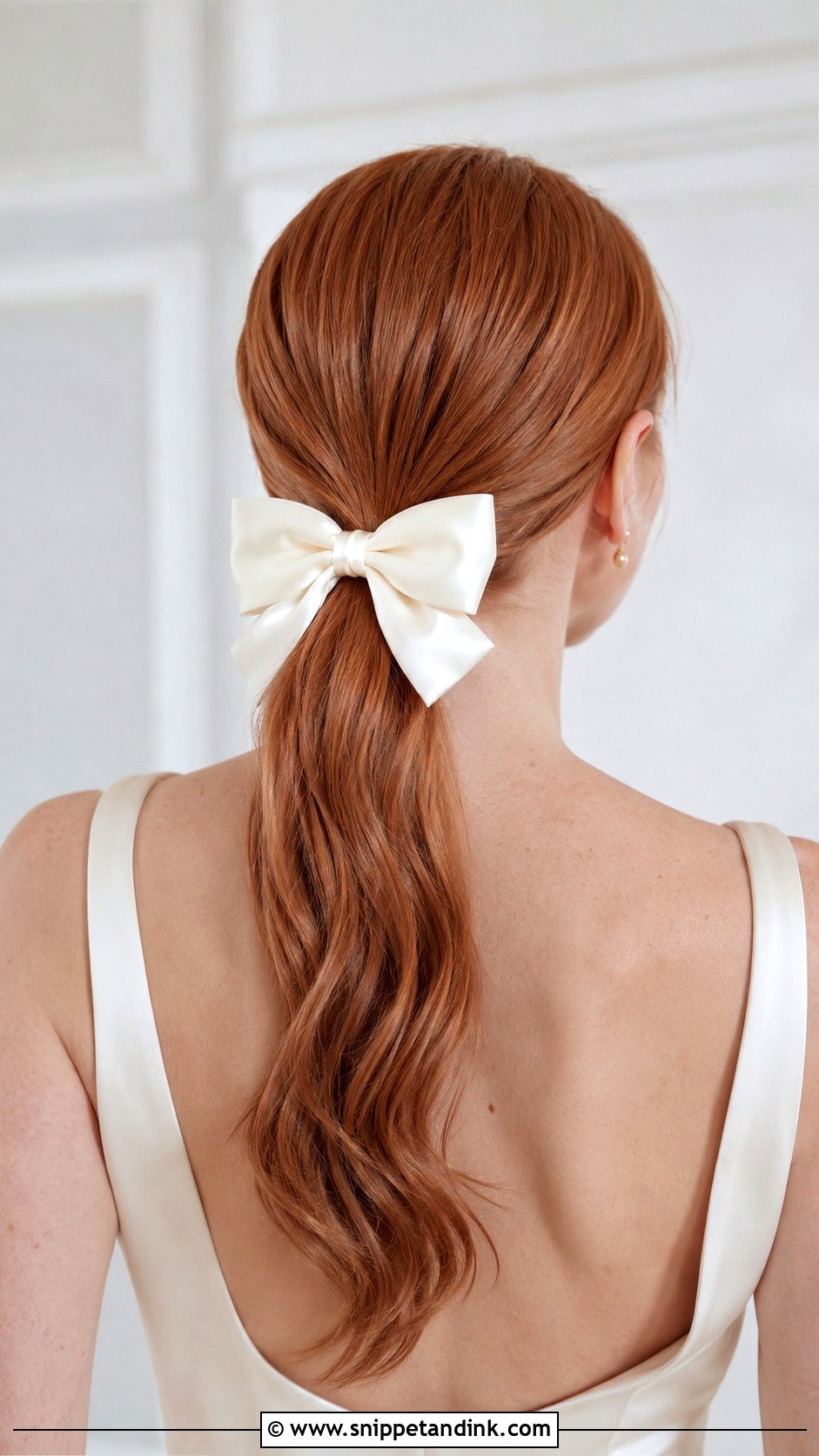 Bow Wedding Hair Clip With Low Ponytail - Snippet and Ink - 15 Wedding Hair Clips Bridal Headpieces