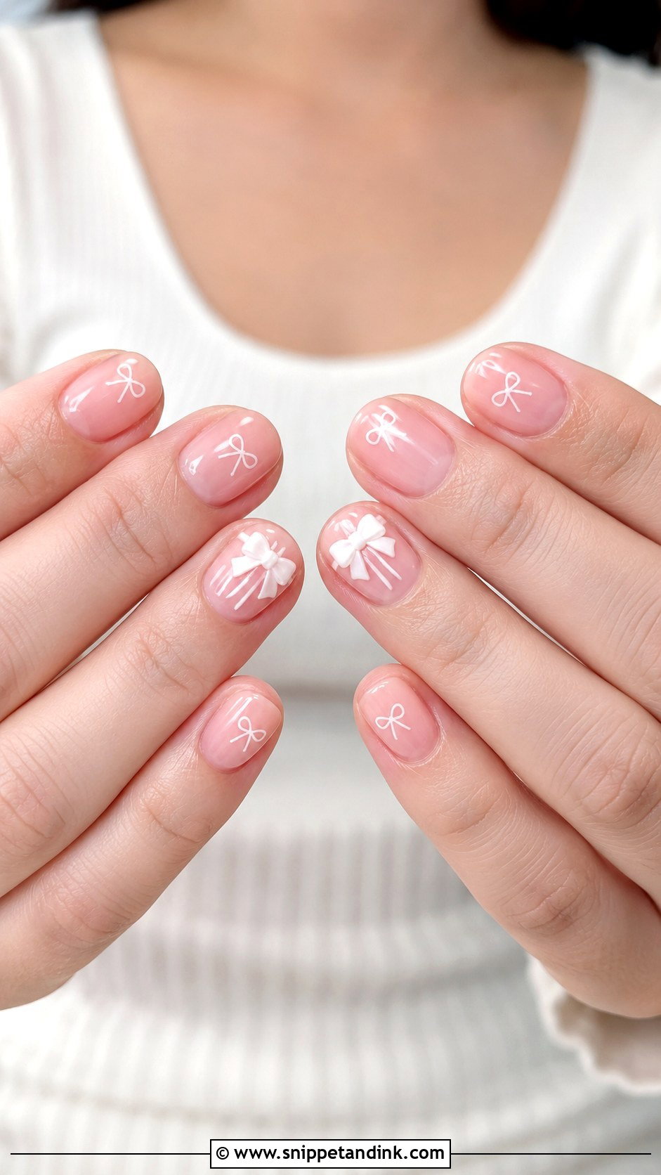 Bow Wedding Nails - Snippet and Ink - 20 Wedding Nail Inspo Ideas