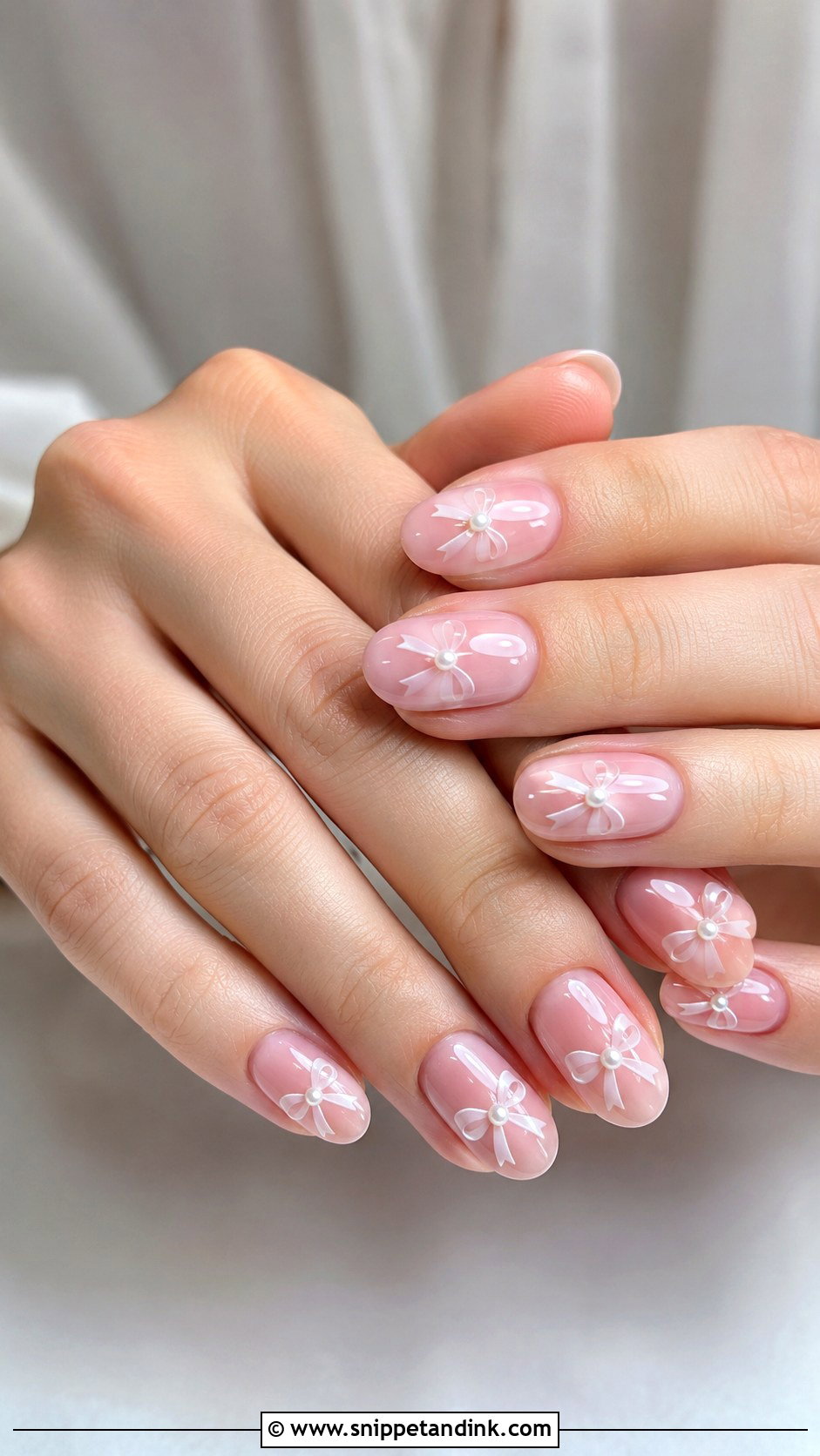 Bow Wedding Nails - Snippet and Ink - 20 Aesthetic Wedding Nails