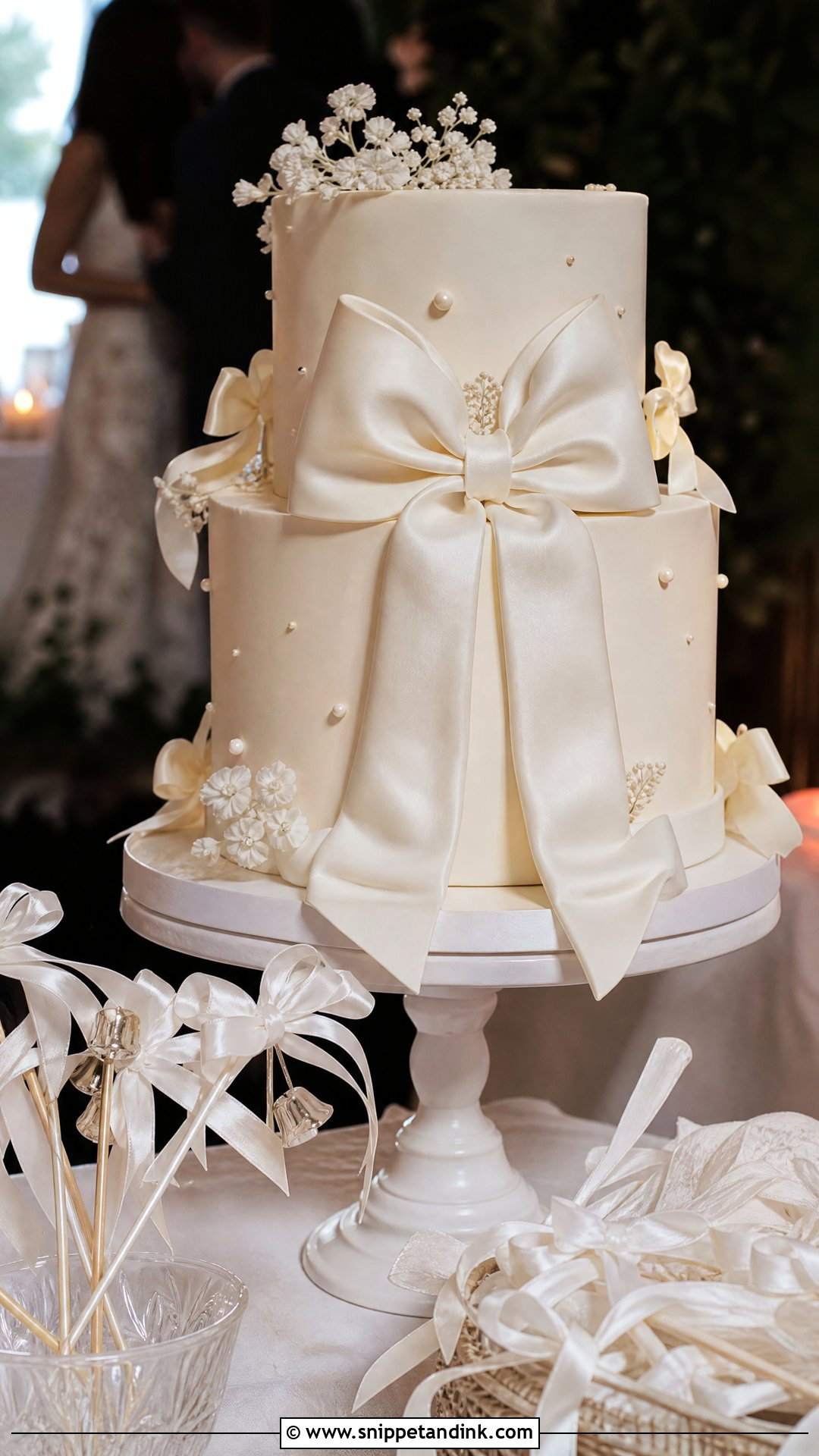 Bow Wedding Send Off Cake - Snippet and Ink - 20 Send Off Cake Ideas for Wedding