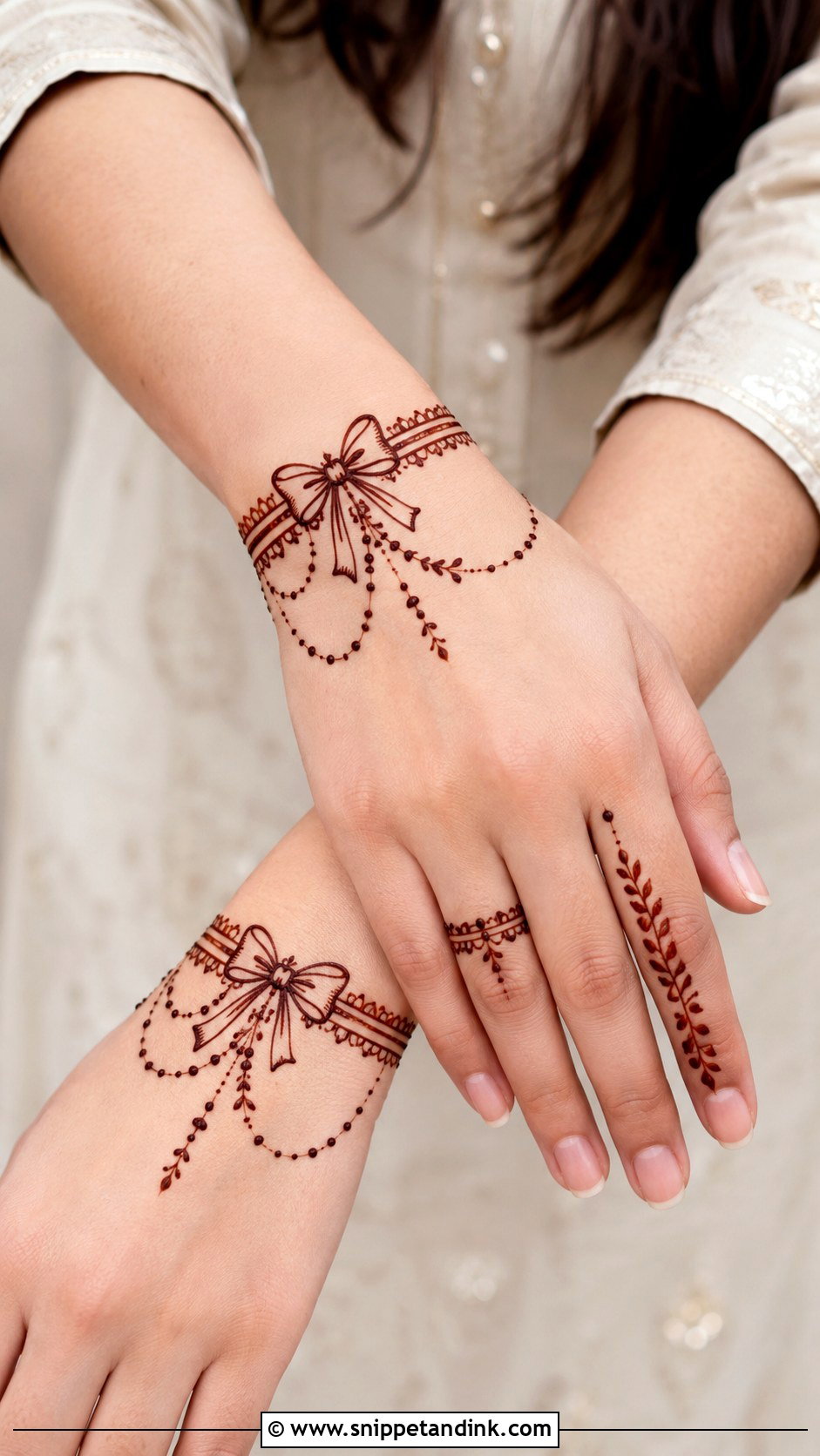 Bow Wrist Mehndi Design - Snippet and Ink - 30 Bow Mehndi Designs