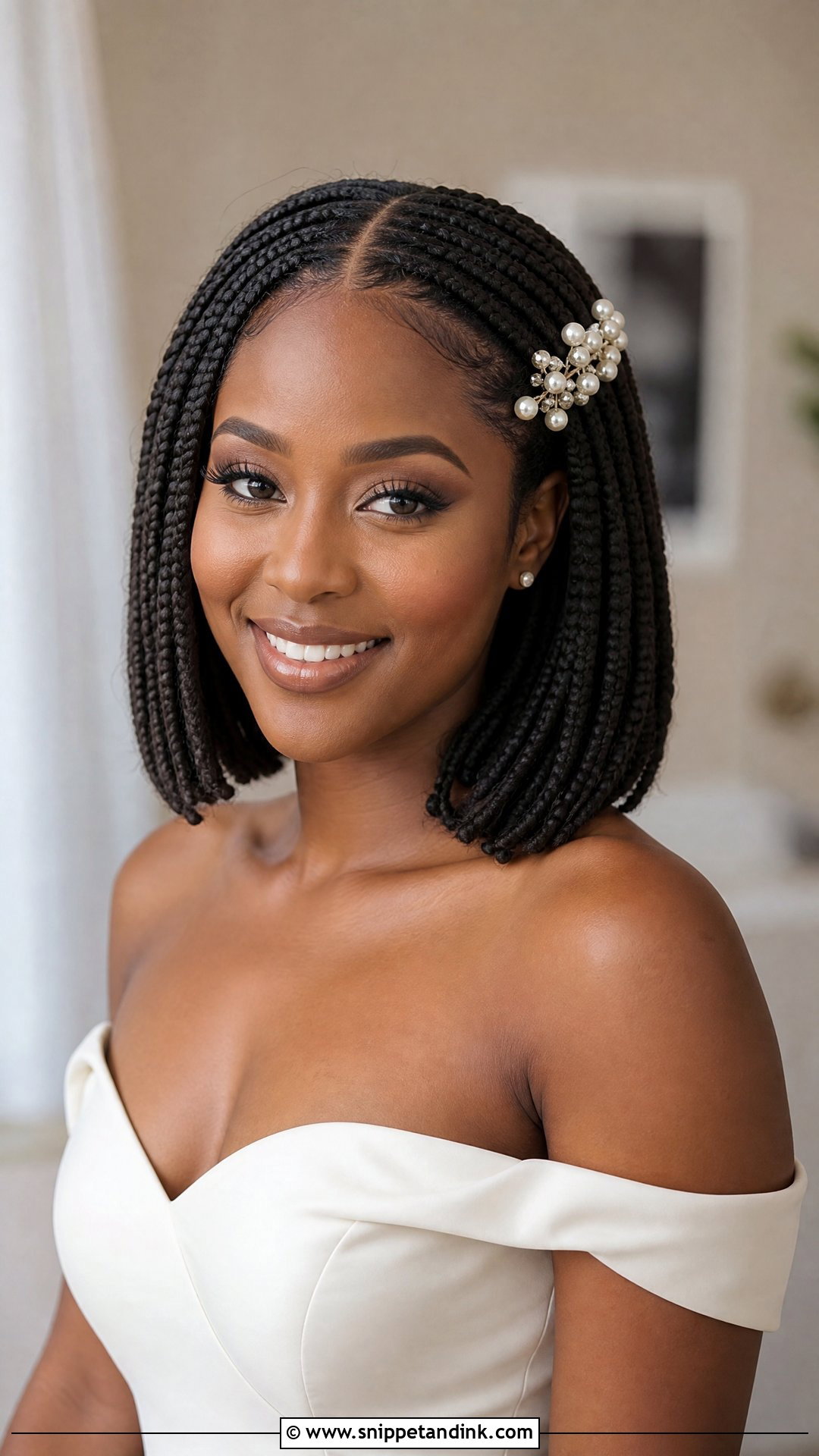 Box Braid Bob Wedding Hairstyle - Snippet and Ink - 15 Box Braid Wedding Hairstyles