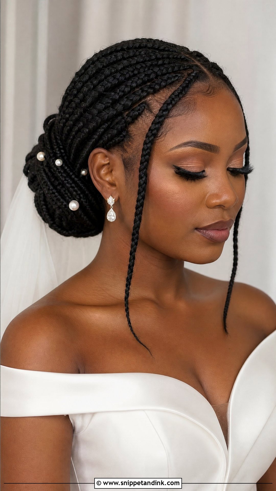 Box Braid Chignon Wedding Hairstyle - Snippet and Ink - 15 Box Braid Wedding Hairstyles