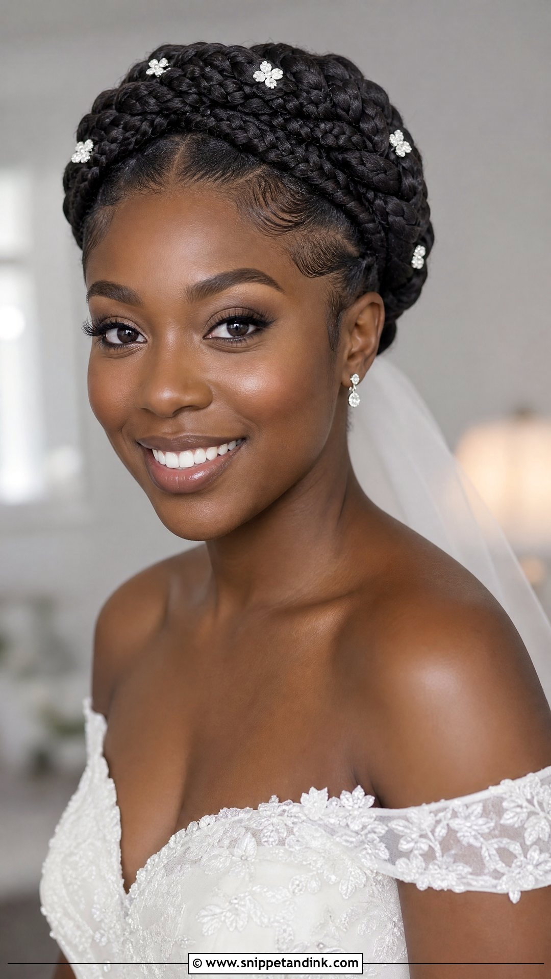 Box Braid Crown Wedding Hairstyle - Snippet and Ink - 15 Box Braid Wedding Hairstyles