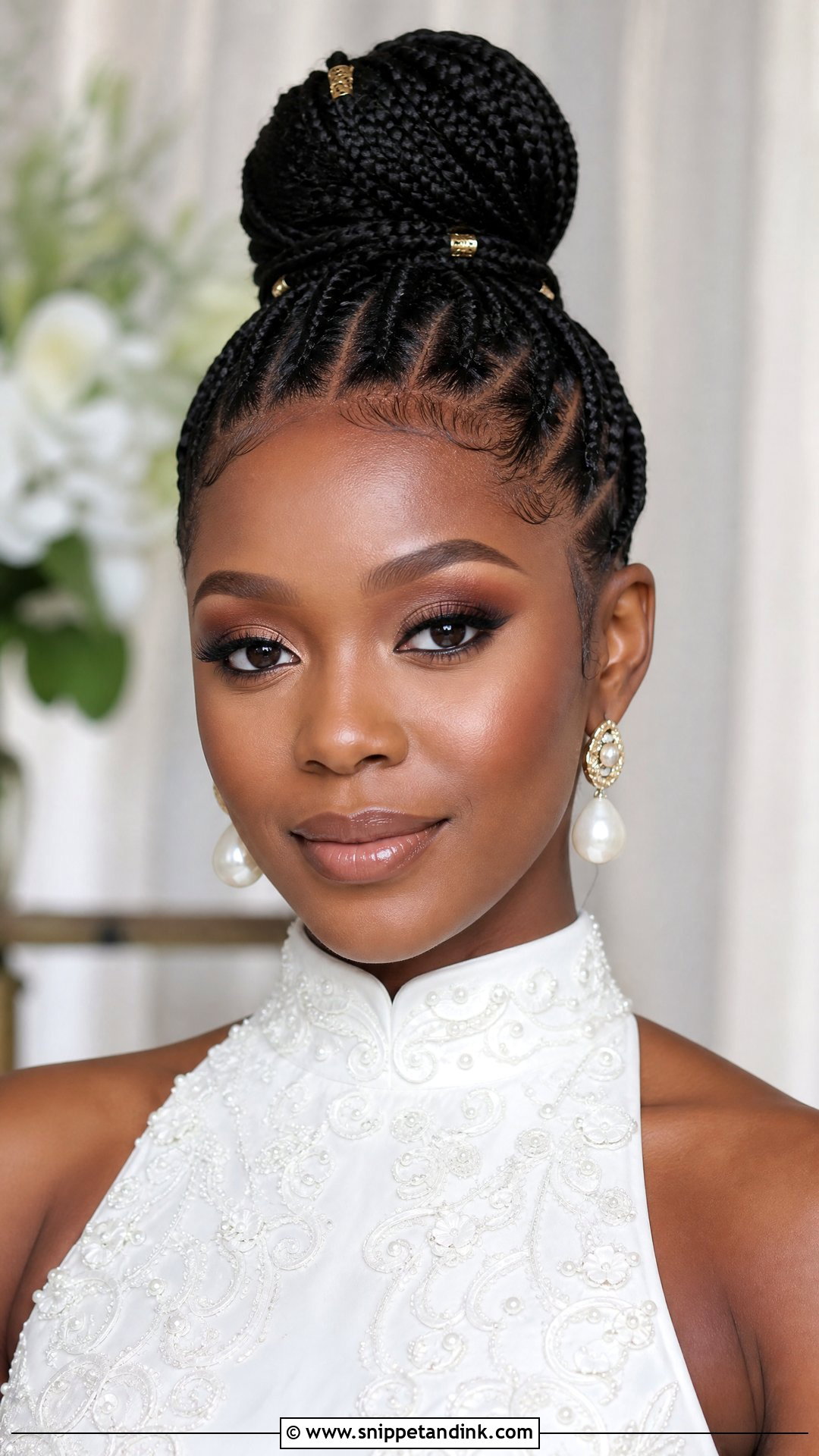 Box Braid Top Knot Wedding Hairstyle - Snippet and Ink - 15 Box Braid Wedding Hairstyles