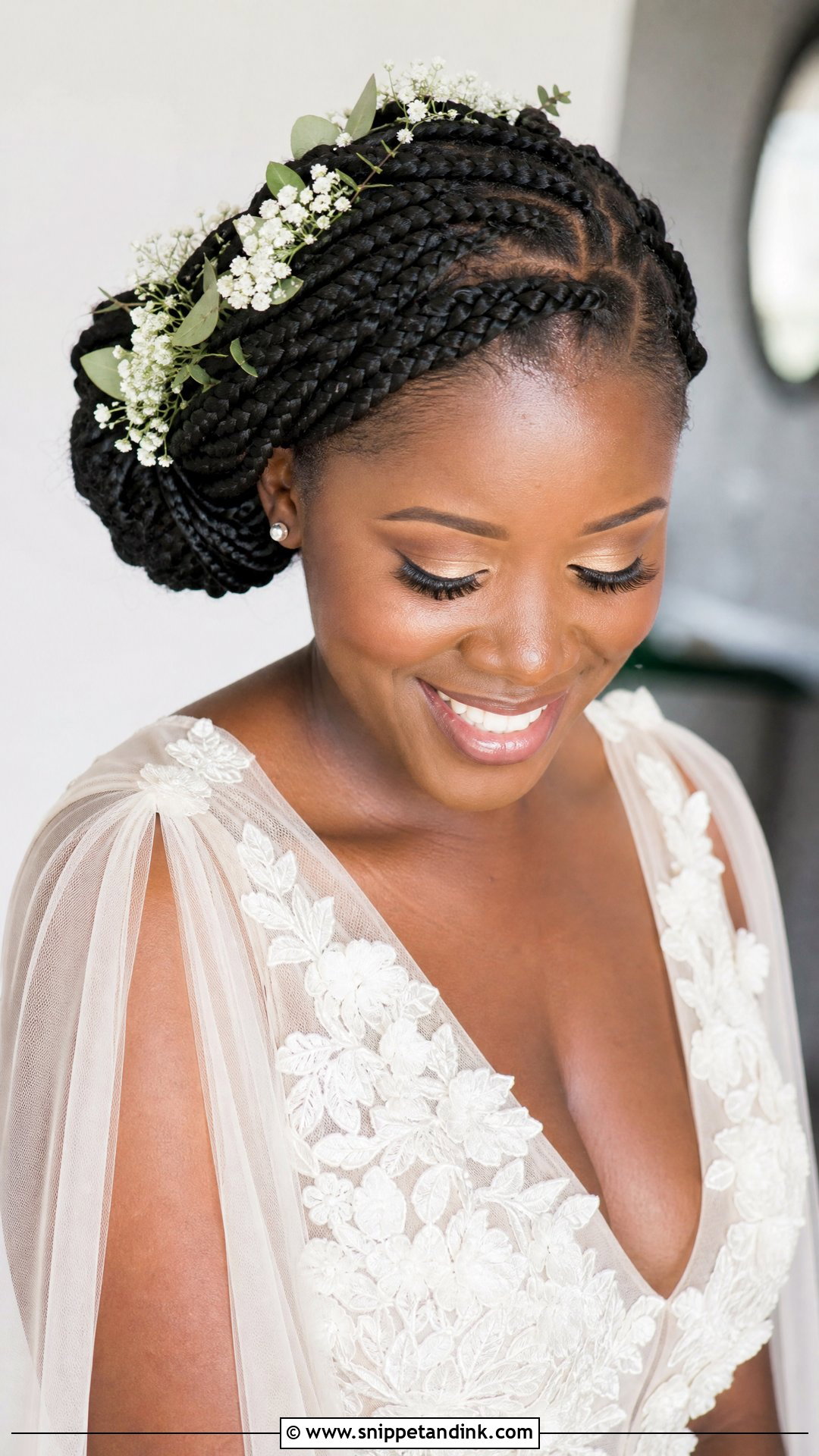 Box Braid Wedding Hairstyle With Flowers - Snippet and Ink - 15 Box Braid Wedding Hairstyles