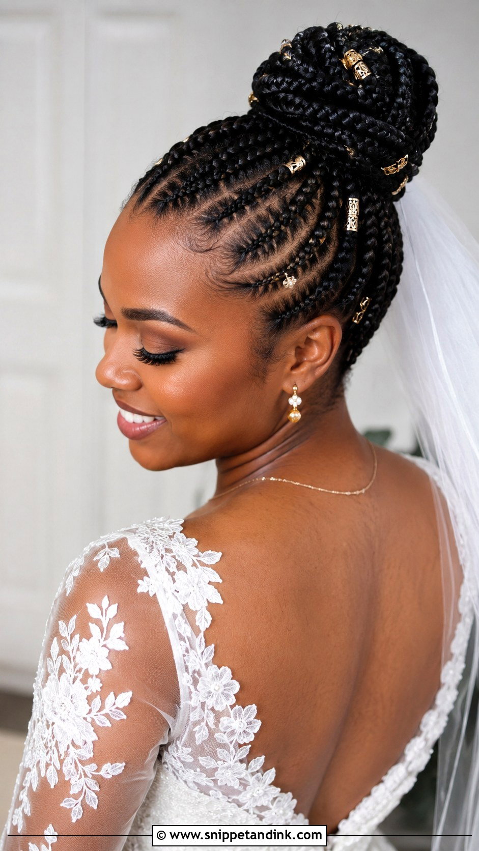 Box Braids Bridal Updo - Snippet and Ink - 25 Black Hair Bride Hairstyles