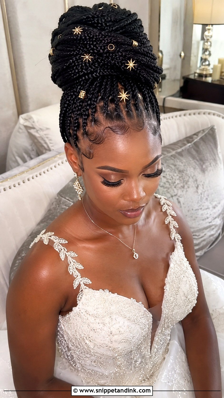 Box Braids Bridal Updo - Snippet and Ink - 20 Afro Wedding Hair Ideas