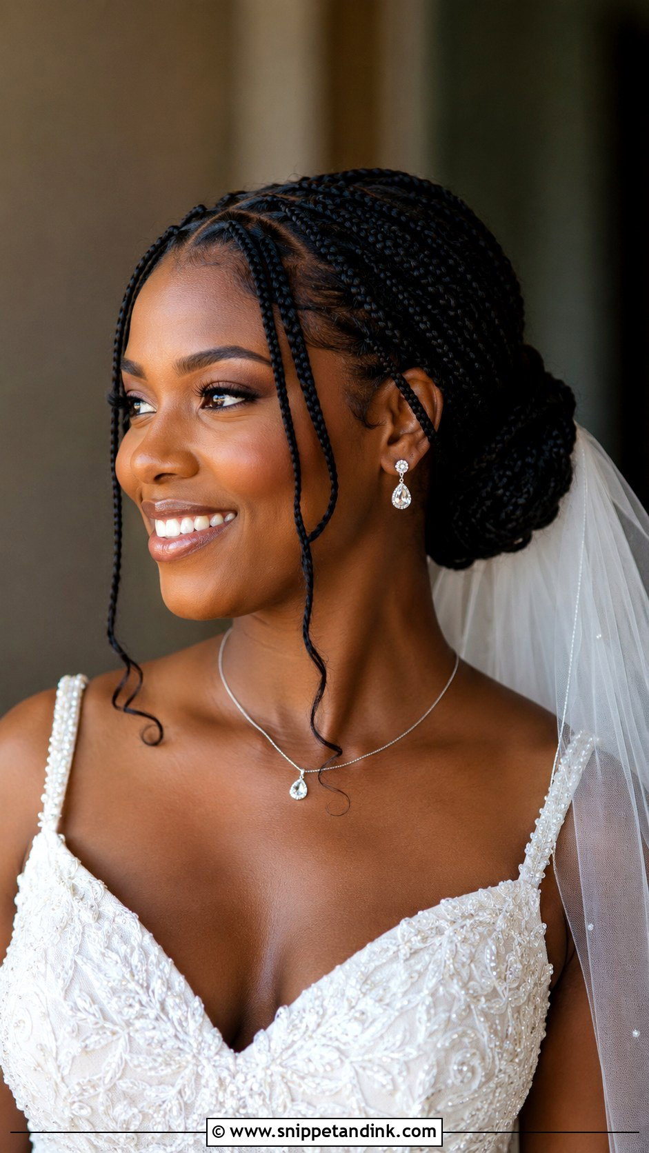 Box Braids Crown Braid Wedding - Snippet and Ink - 15 Wedding Box Braids