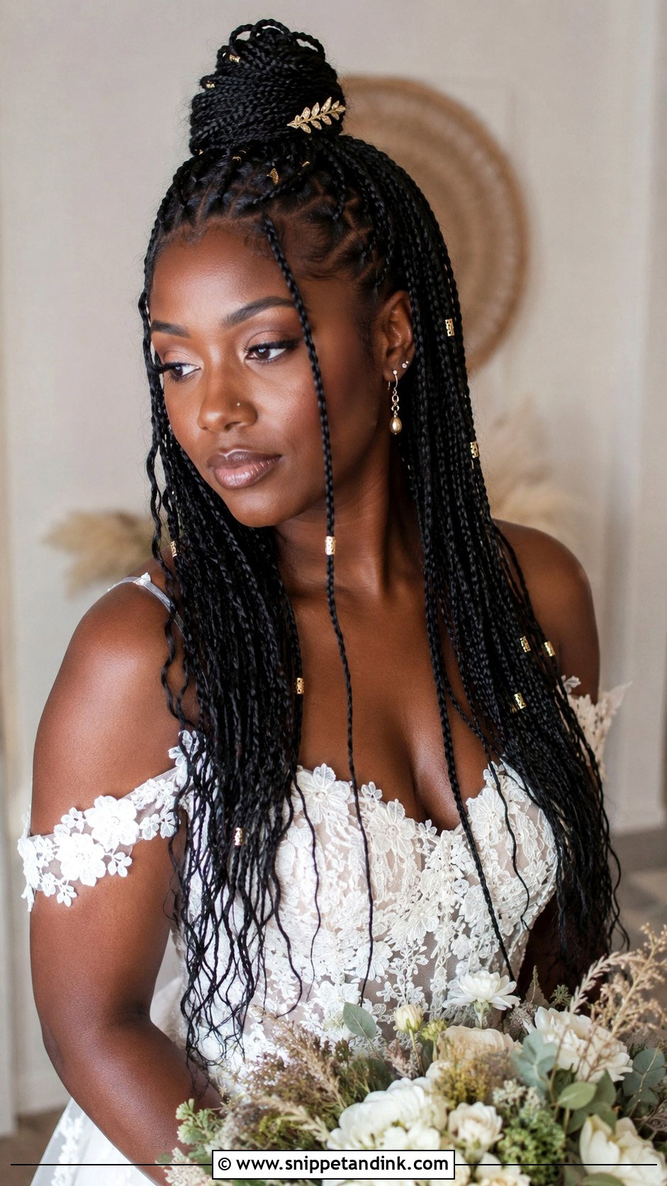 Box Braids Half Up Half Down - Snippet and Ink - 25 Bridal Hairstyles Black Women