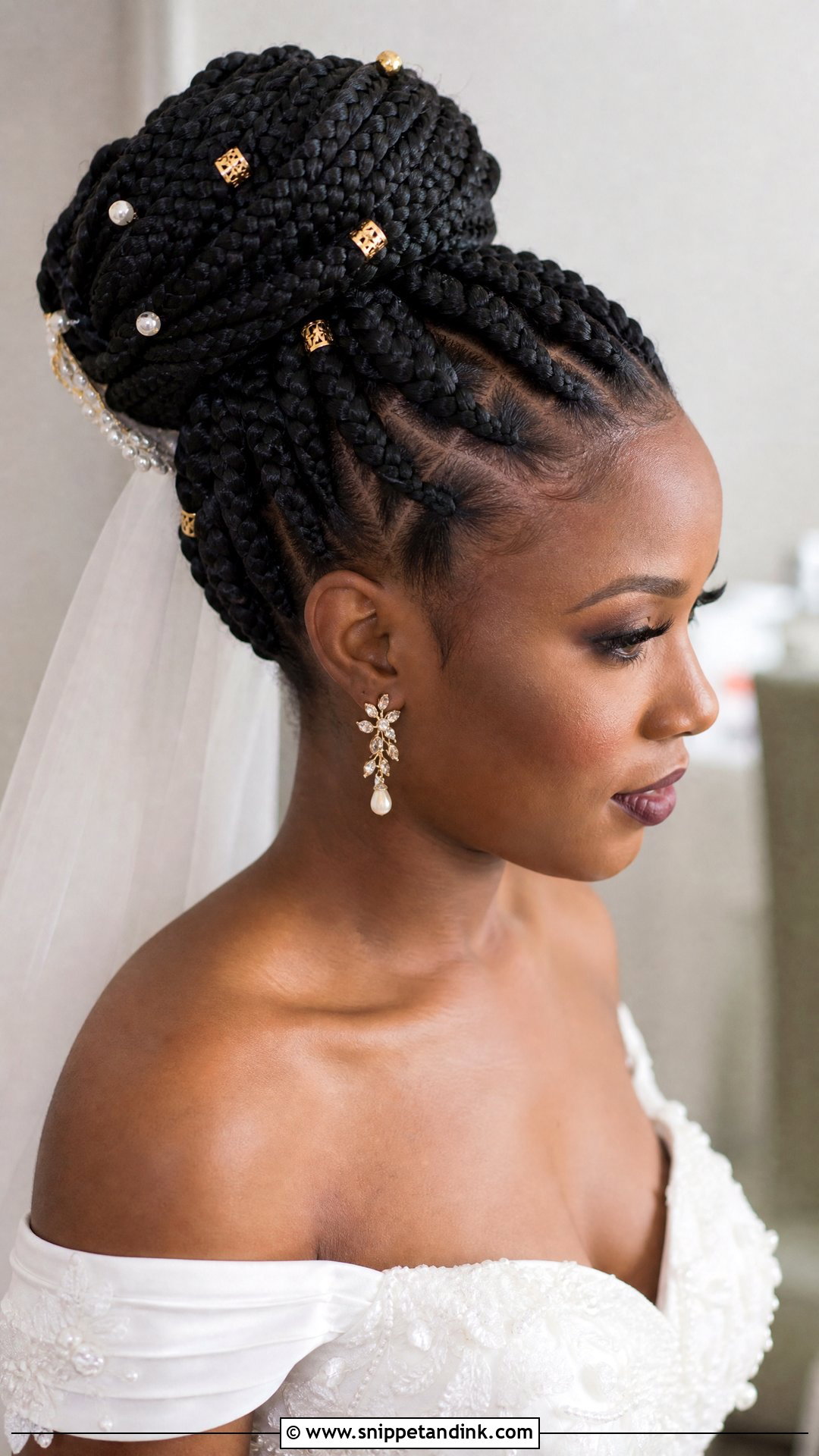 Box Braids In A Bridal Bun - Snippet and Ink - 20 Bridal Hairstyle Black Women Ideas