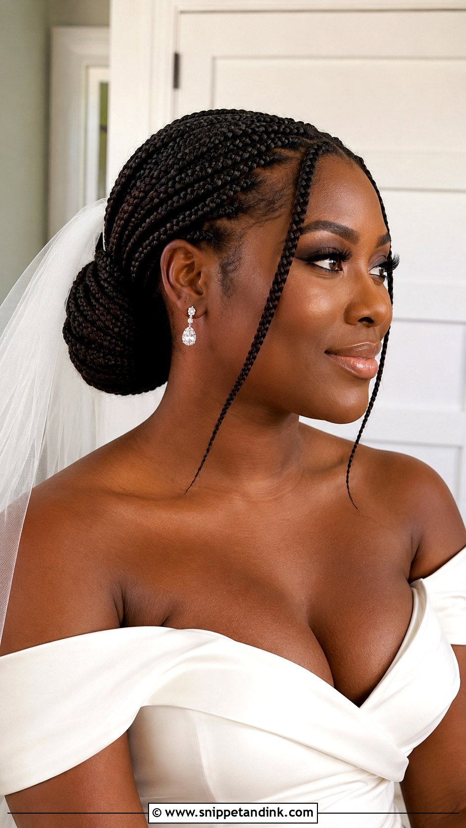 Box Braids Low Bun - Snippet and Ink - 20 Box Braids Wedding Hairstyles