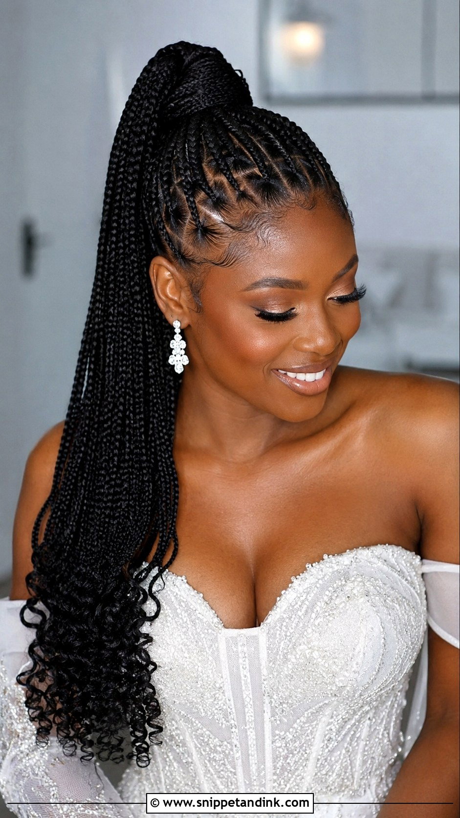 Box Braids Ponytail Wedding - Snippet and Ink - 15 Wedding Box Braids