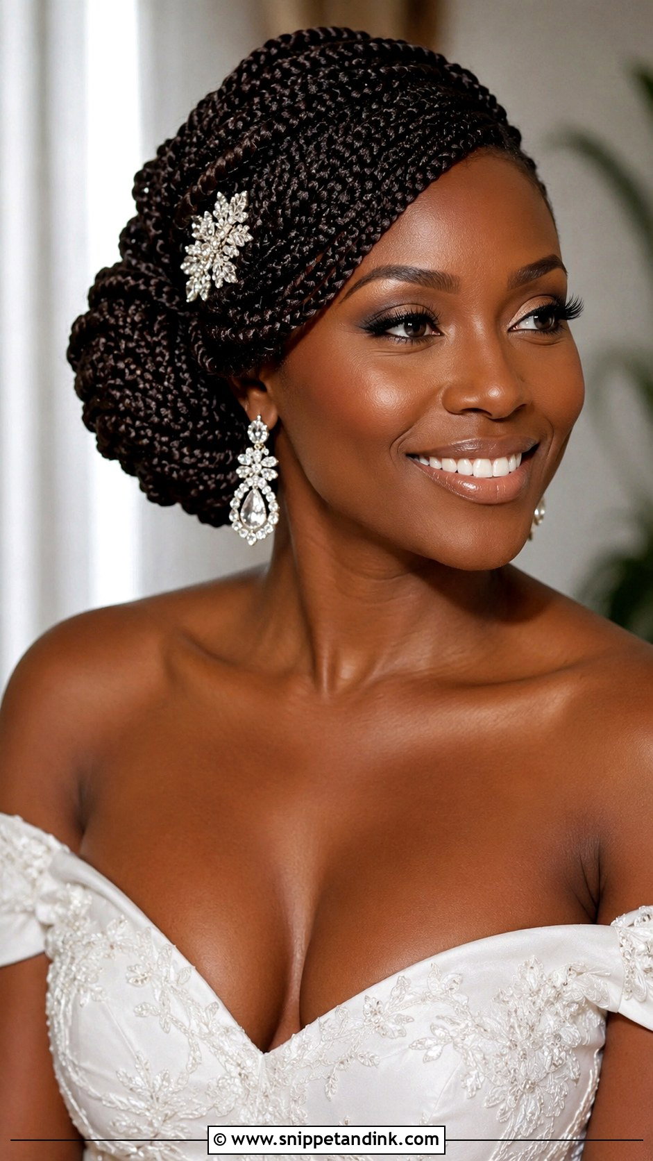 Box Braids Side Swept Updo - Snippet and Ink - 20 Box Braids Wedding Hairstyles