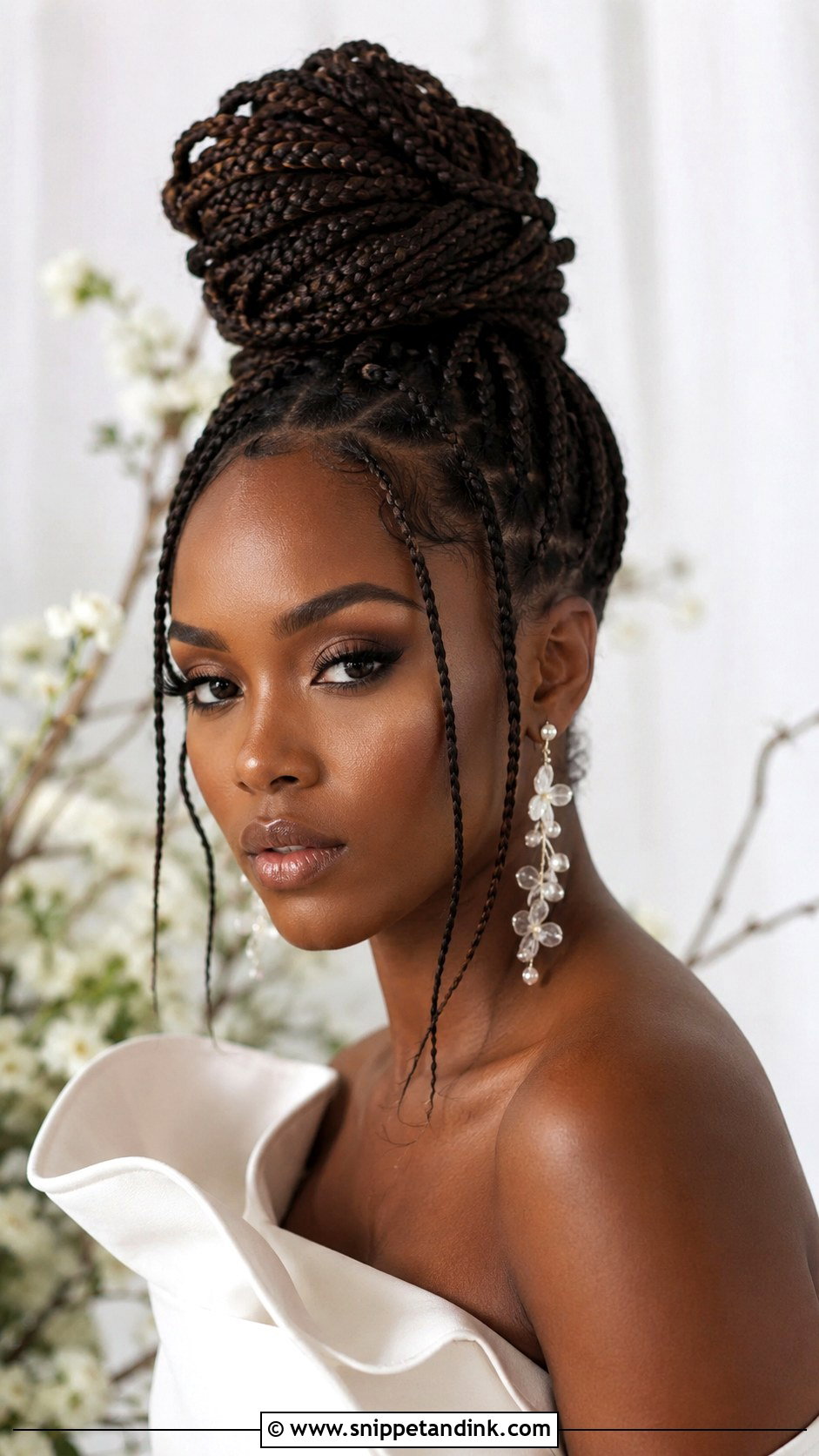 Box Braids Topknot - Snippet and Ink - 20 Box Braids Wedding Hairstyles