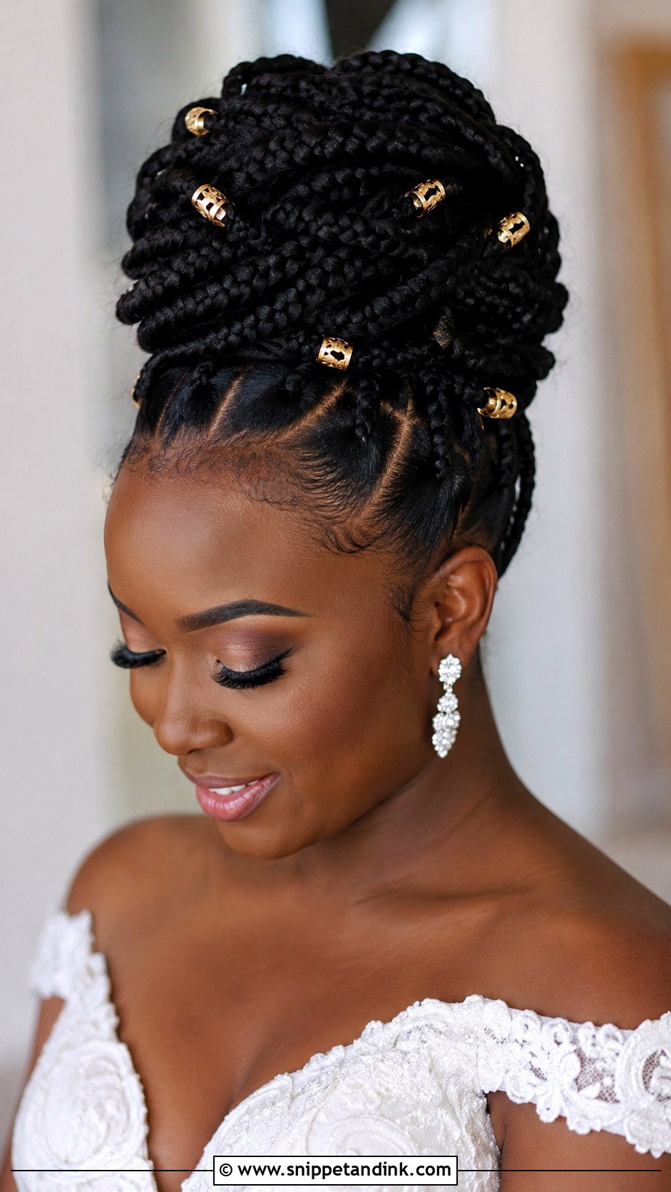 Box Braids Updo - Snippet and Ink - 25 Afro Wedding Hairstyles