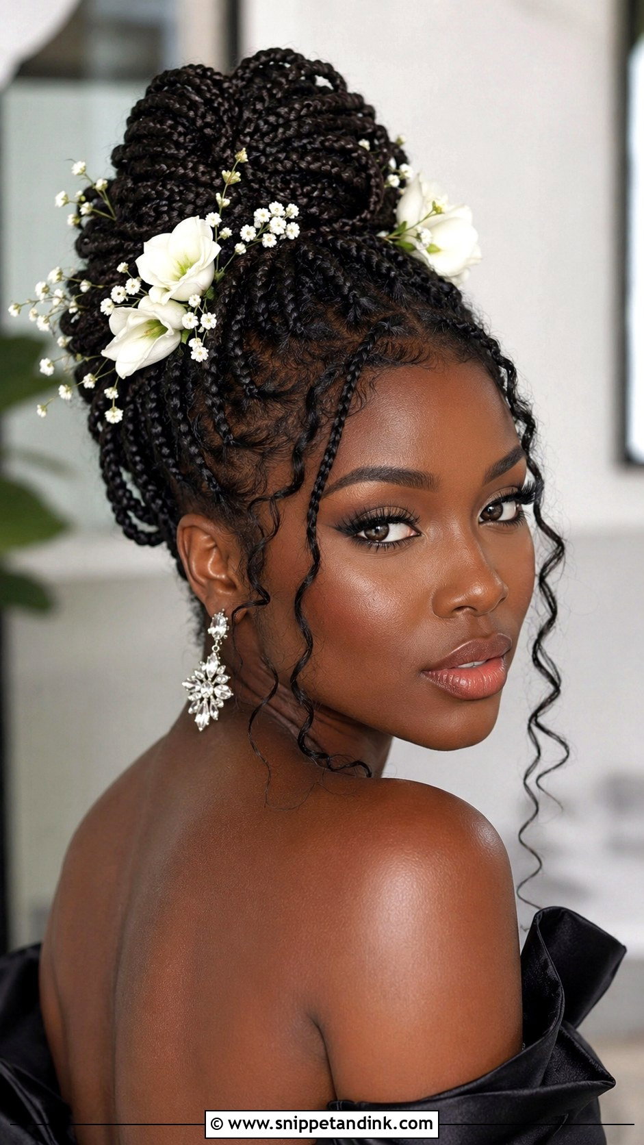 Box Braids Updo With Flowers - Snippet and Ink - 20 Bride Hair Flowers