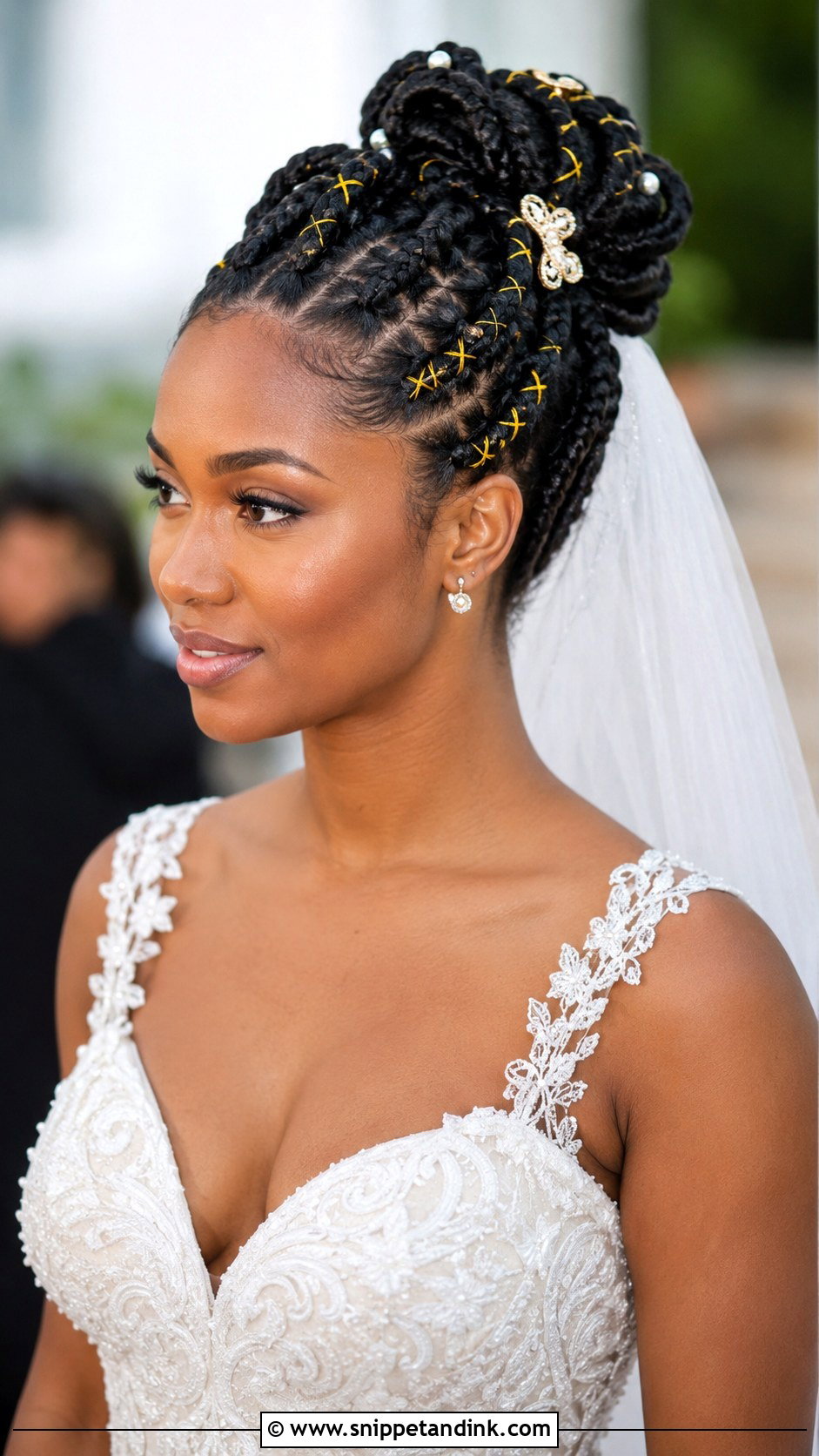Box Braids Updo for Brides - Snippet and Ink - 25 Wedding Hairstyles for Black Women