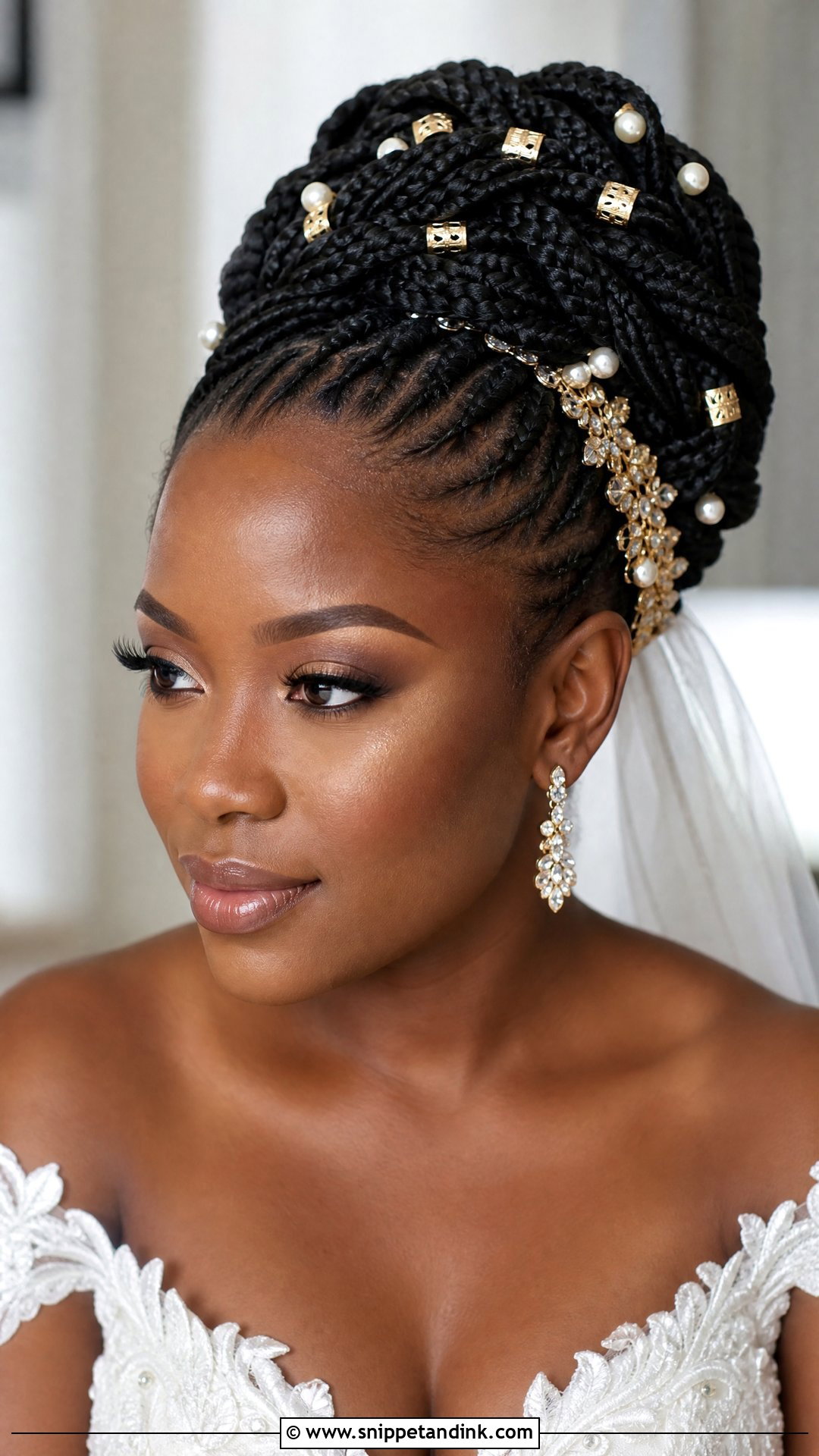 Box Braids Updo for Brides - Snippet and Ink - 20 Natural Hair Styles for Brides