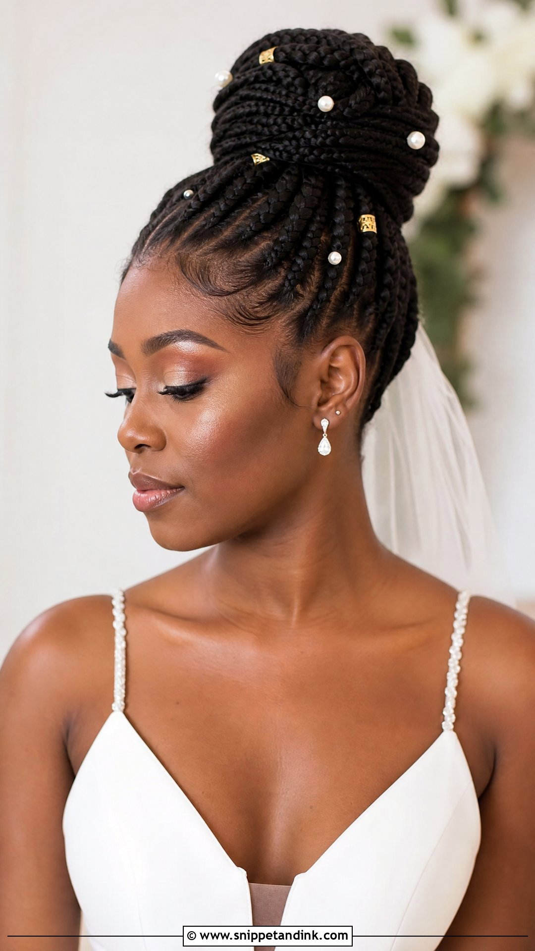 Box Braids Updo - Snippet and Ink - 20 Wedding Hair Black Hair Ideas