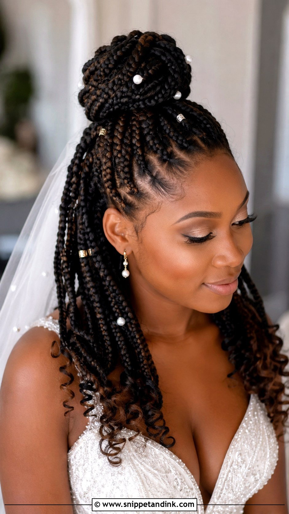 Box Braids Wedding Hairstyle - Snippet and Ink - 15 Wedding Hairstyles for Black Brides