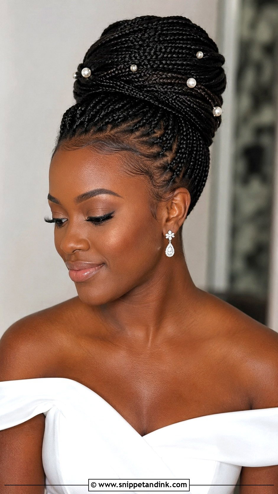 Box Braids Wedding Updo - Snippet and Ink - 15 Updo Styles for Black Women Wedding