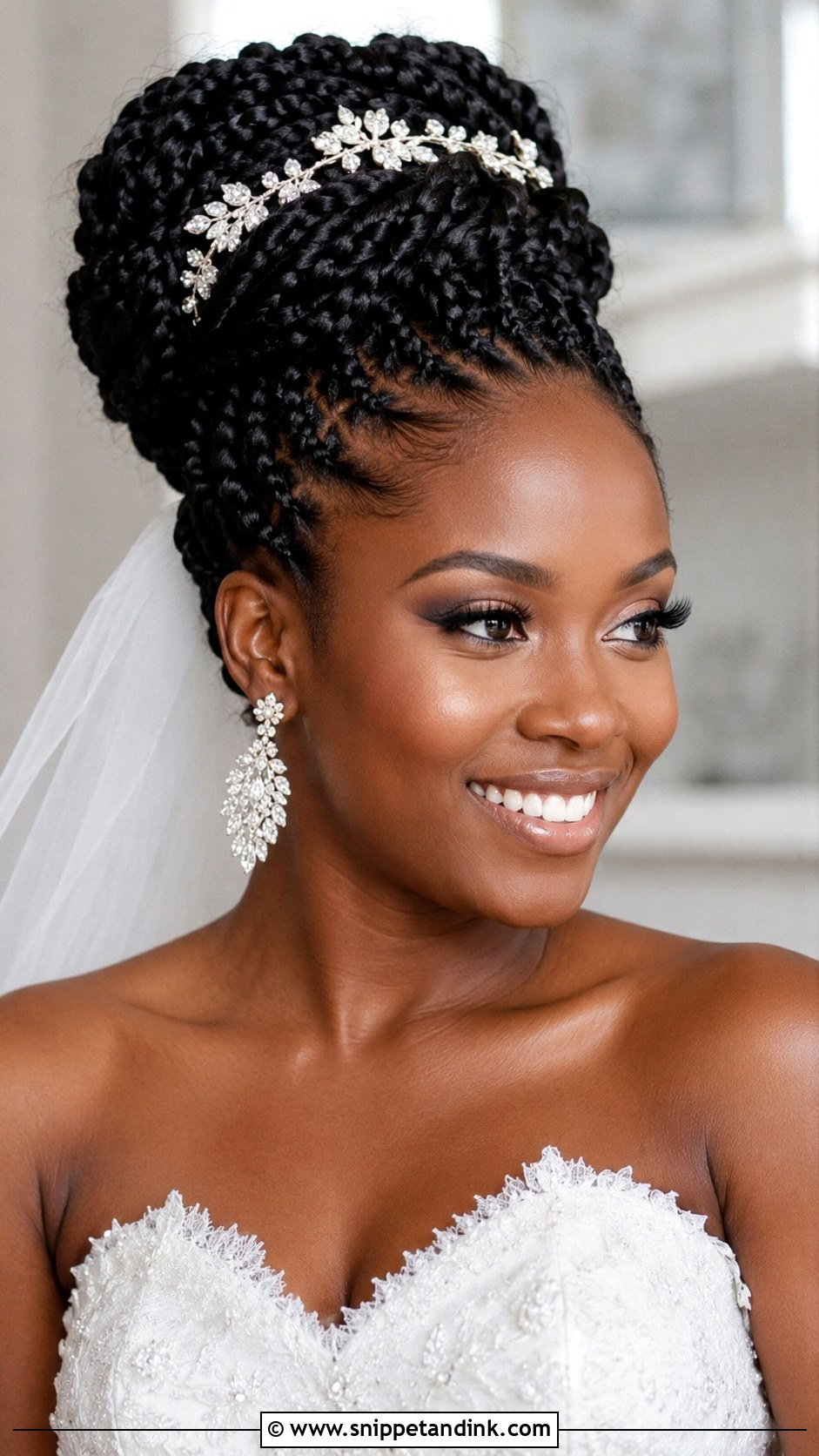 Box Braids Wedding Updo - Snippet and Ink - 25 Black Hair Wedding Styles