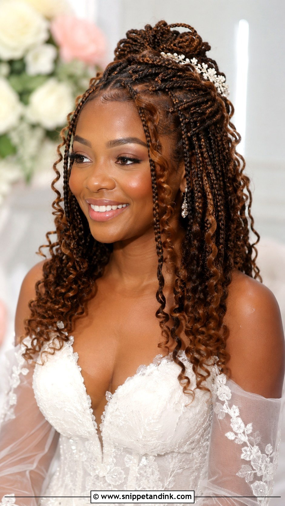 Box Braids With Curls Wedding - Snippet and Ink - 15 Wedding Box Braids