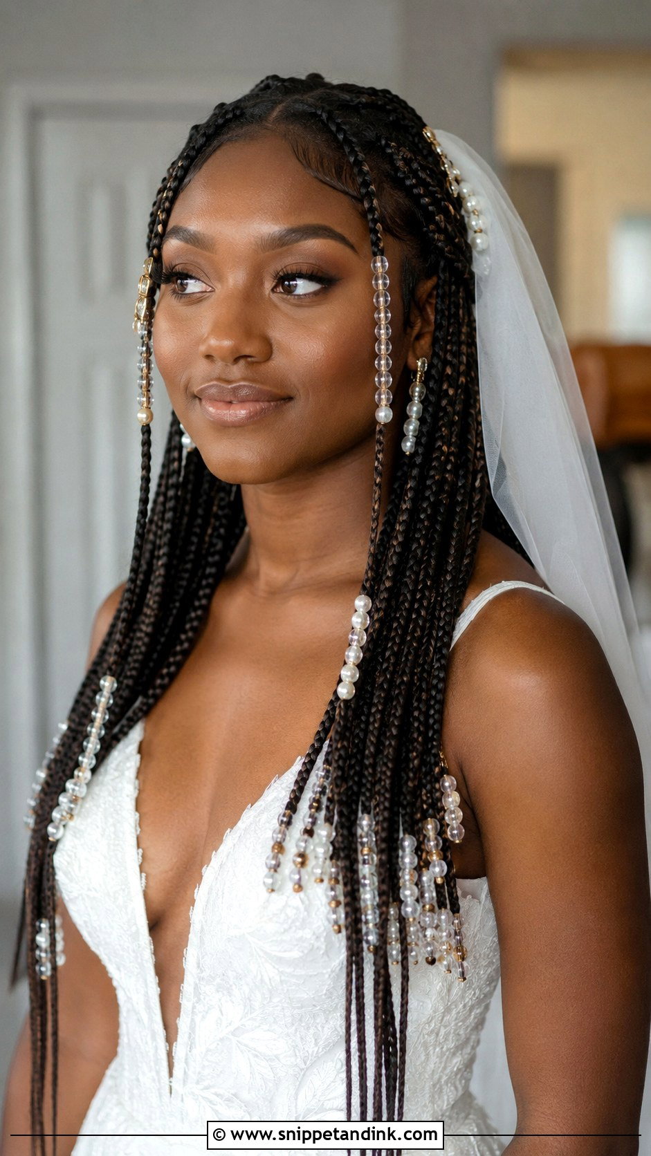 Box Braids With Veil Wedding - Snippet and Ink - 15 Wedding Box Braids