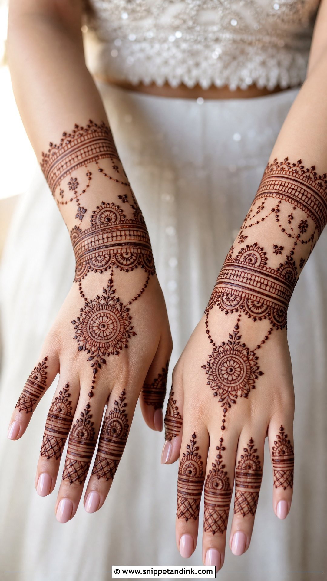 Bracelet Back Bridal Mehndi Design - Snippet and Ink - 20 Latest Unique Back Bridal Mehndi Designs