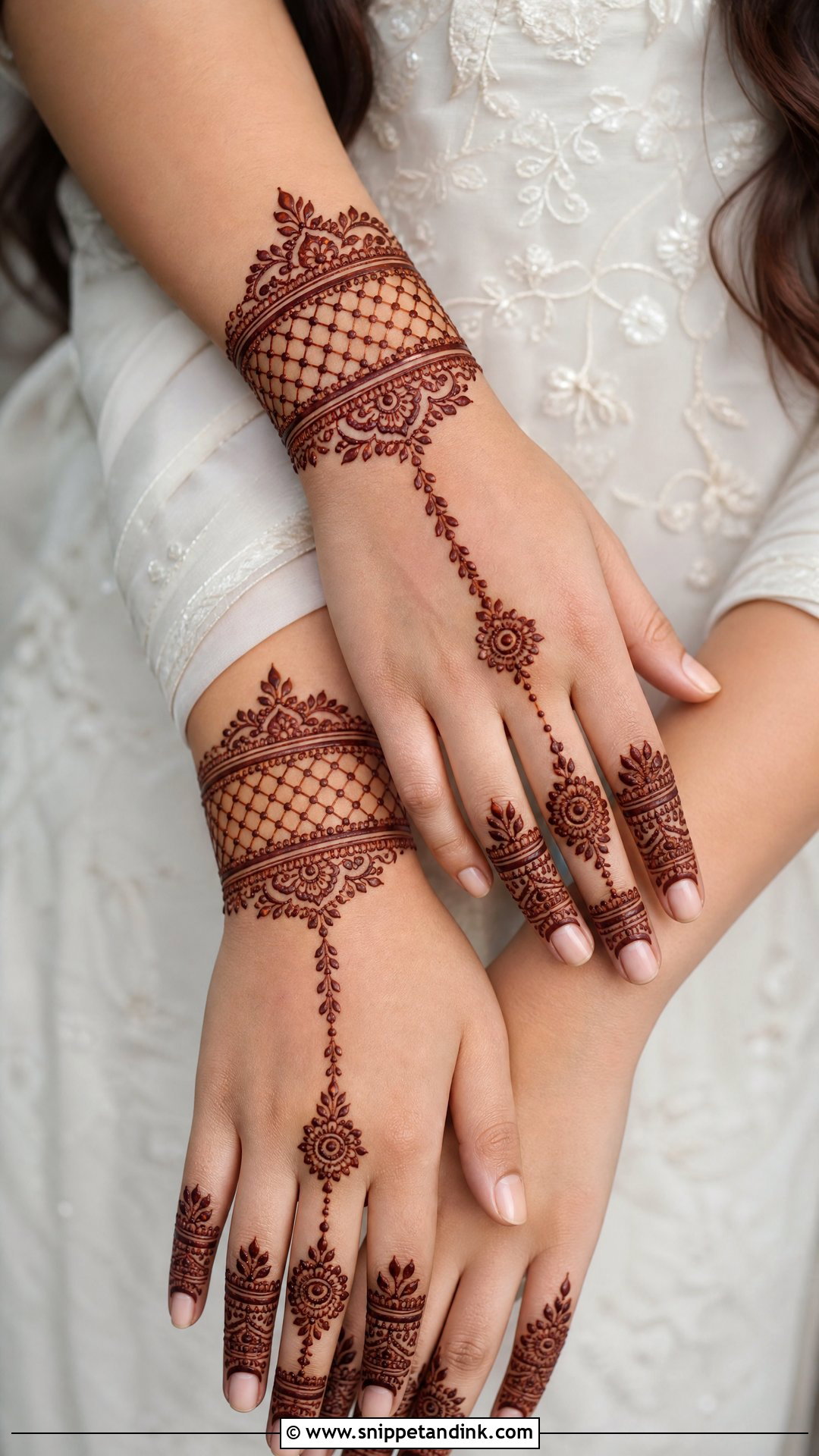 Bracelet Back Hand Check Mehndi Design - Snippet and Ink - 30 Back Hand Check Mehndi Design Ideas